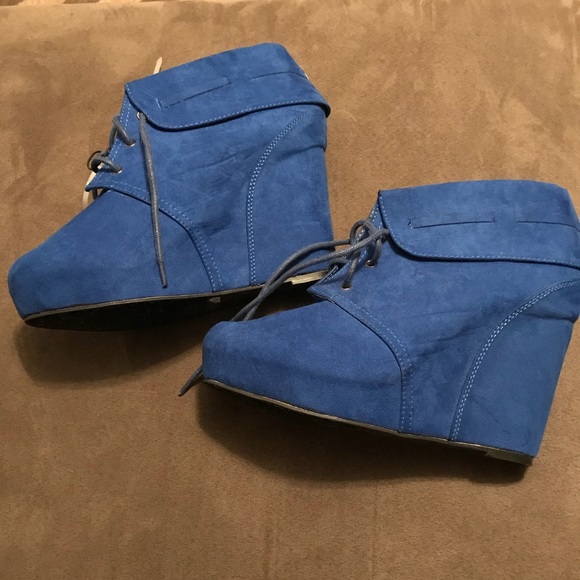 Shoes - Blue wedge heel shoes - new - size 12